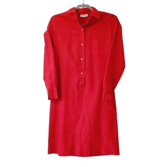 Donald Davis Dublin Ireland Pure Wool Vintage Button Down Preppy Shirt Dress 8 - Picture 1 of 6
